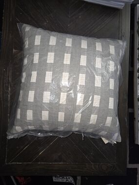 Gray & Cream Geometric Square Throw Pillow